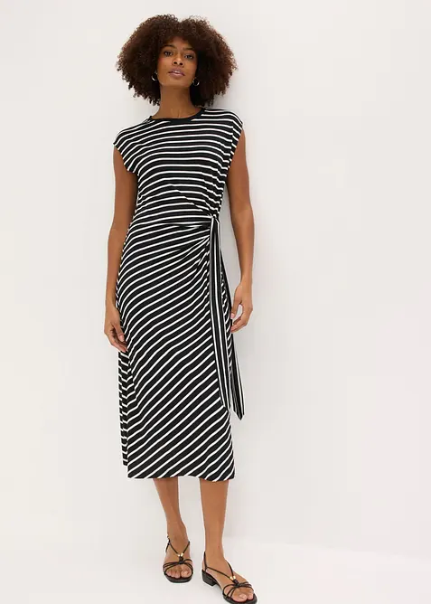 Jerseykjole med drapering, bonprix