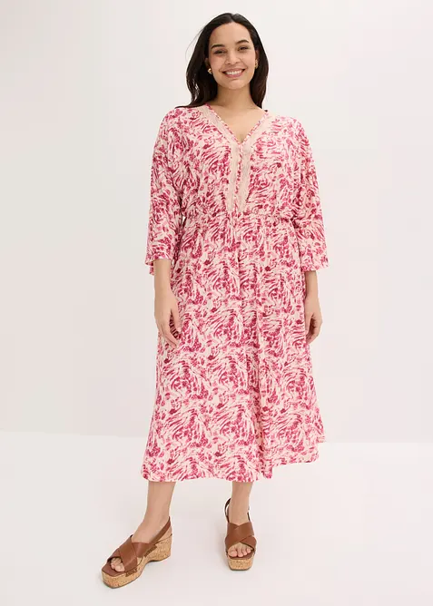 Jerseykjole med blonder, bonprix