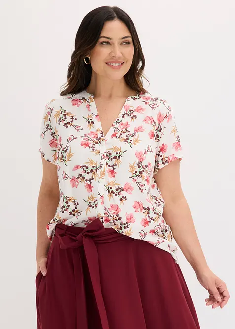 Kortermet bluse i 100% viskose, bonprix