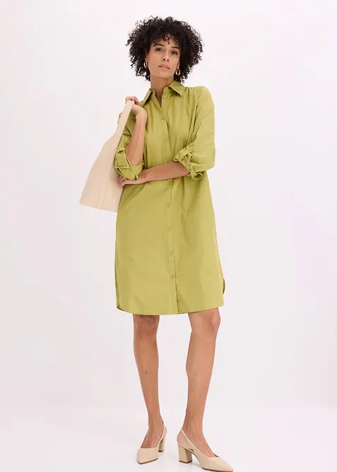 Skjortekjole i bomullspoplin, bonprix