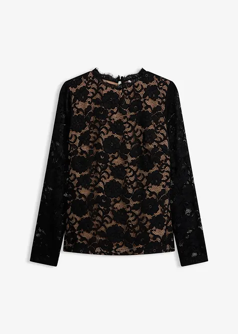 Langermet topp av blonde, bonprix