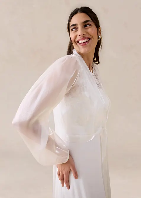 Bolero i lett tyll med knyting, bonprix