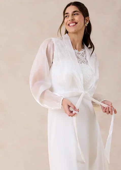 Bolero i lett tyll med knyting, bonprix