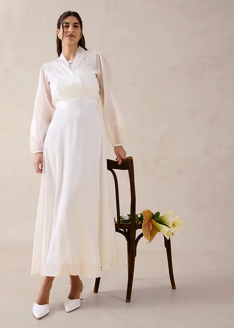 Bolero i lett tyll med knyting, bonprix