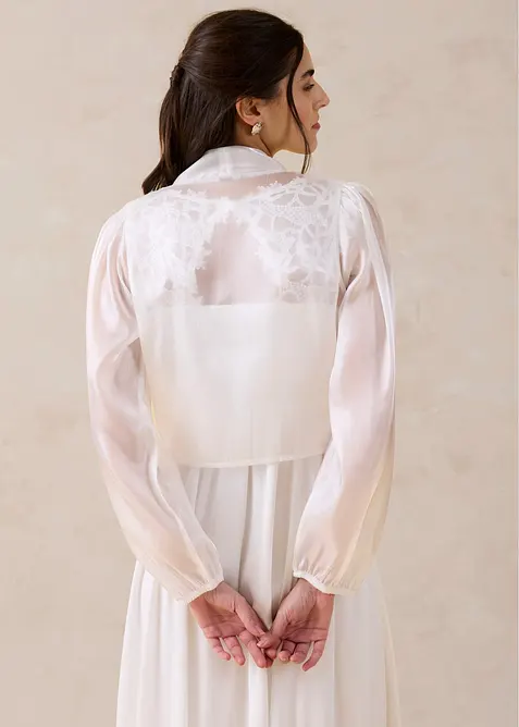 Bolero i lett tyll med knyting, bonprix