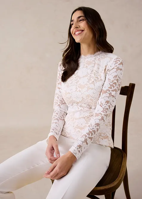 Langermet topp av blonde, bonprix