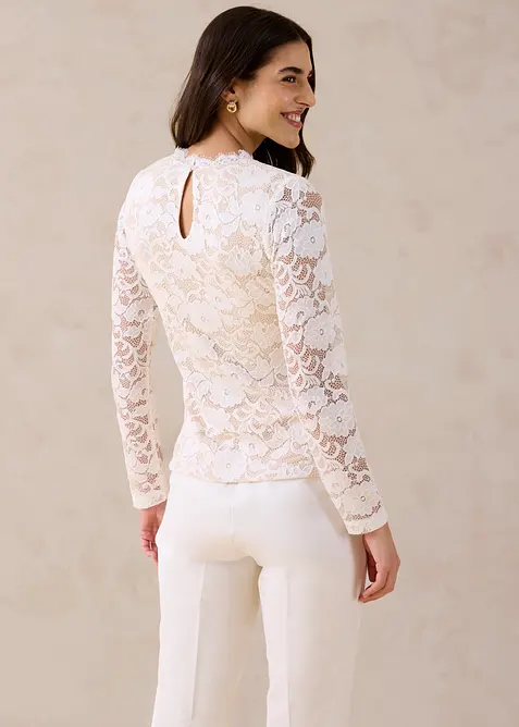 Langermet topp av blonde, bonprix