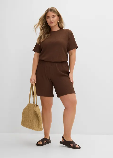 Pull on-shorts i strukturert krepp, bonprix