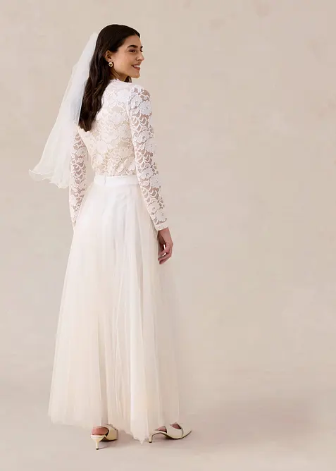 Maxiskj&oslash;rt i fin tyll, bonprix