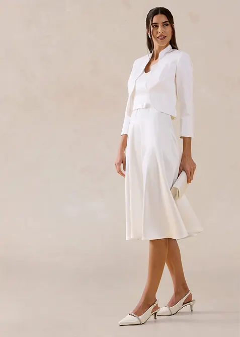 Etuikjole i blank sateng, bonprix