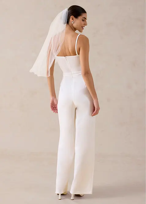 Jumpsuit i strukturert krepp med perlebroderier, bonprix