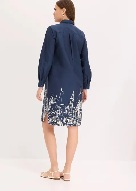 Skjortekjole i bomullspoplin, bonprix