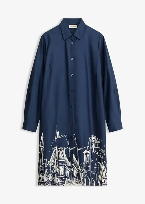 Skjortekjole i bomullspoplin, bonprix