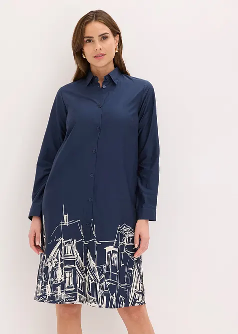 Skjortekjole i bomullspoplin, bonprix