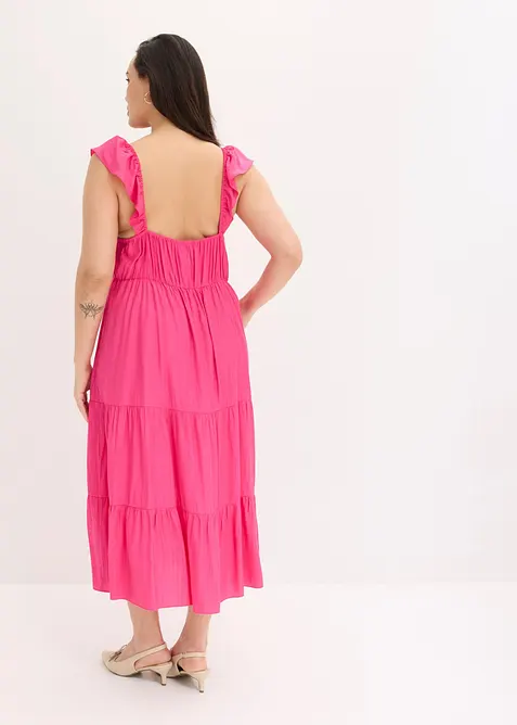 Kjole med stropper i fin viskosemiks, bonprix