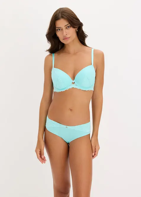 Hipstertruse med myke blonder, bonprix