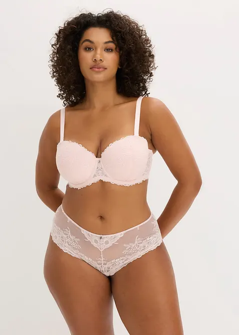 Balconette-BH med avtagbare stropper og myke blonder (2-pack), bonprix