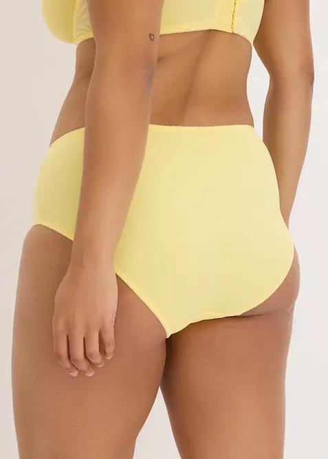 Truse med h&oslash;y midje og nydelig broderi, bonprix