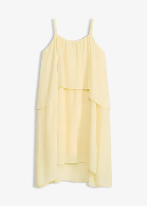 Chiffonkjole med lengre bak- enn forstykke, bonprix
