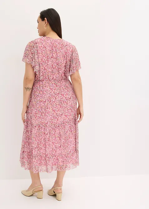 Midikjole i myk mesh, bonprix