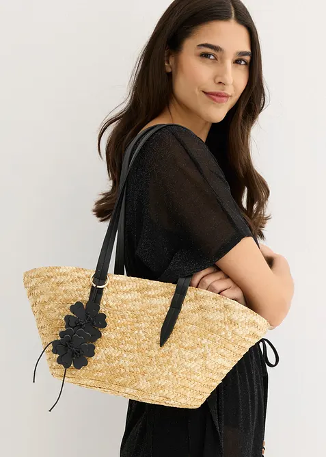 Str&aring;shopper med blomsteranheng, bonprix