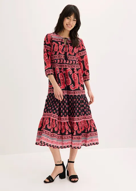 Midikjole i 100% bomull, bonprix