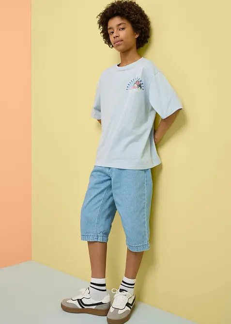 Loose Fit T-skjorte av 100% bomull med stort trykk p&aring; ryggen, bonprix