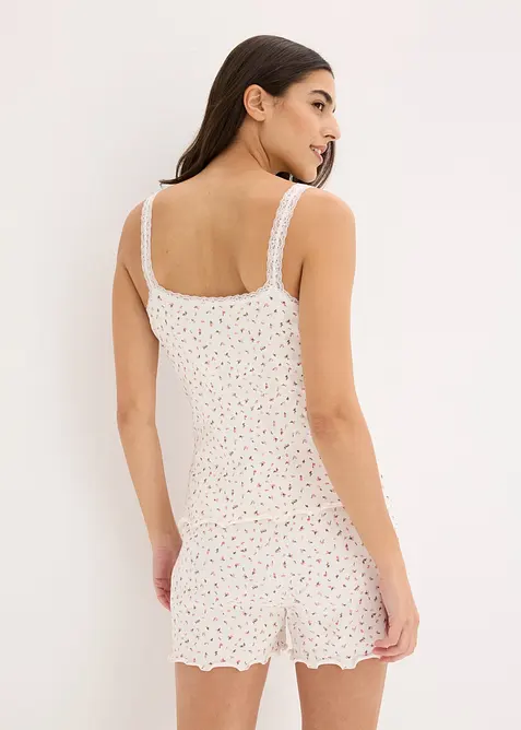 Kort pyjamas i ribbemateriale, bonprix