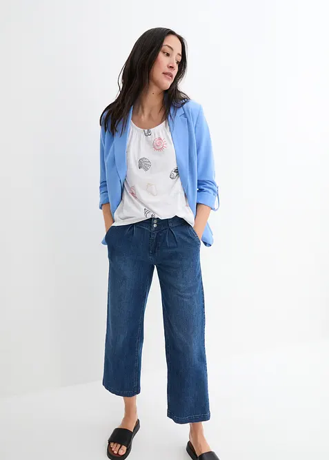 T-skjorte med print og rund hals av &oslash;kologisk bomull, bonprix