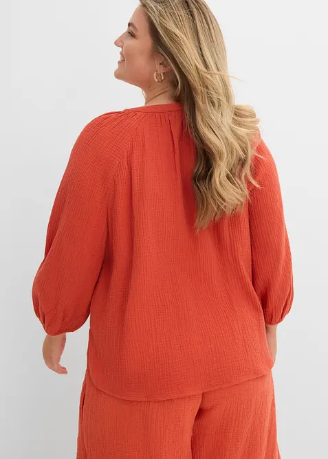 Oversized bluse i musselin, bonprix
