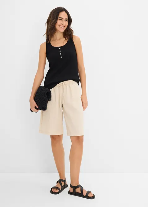 Hoftelang ribbet topp, bonprix