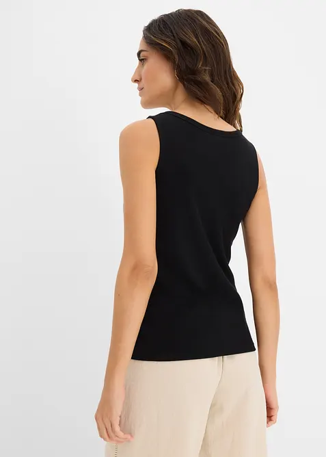 Hoftelang ribbet topp, bonprix