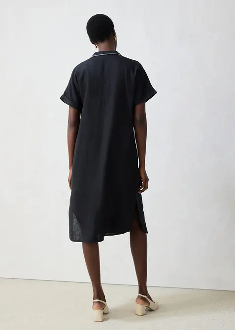 Kaftankjole i 100% lin med broderi, bonprix