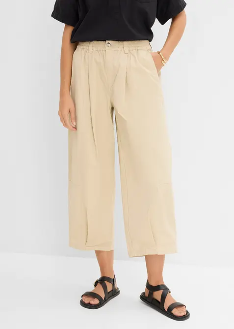 Barrel bukse i bomullsblanding, bonprix