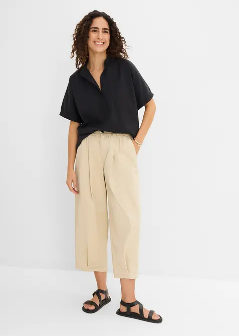 Barrel bukse i bomullsblanding, bonprix