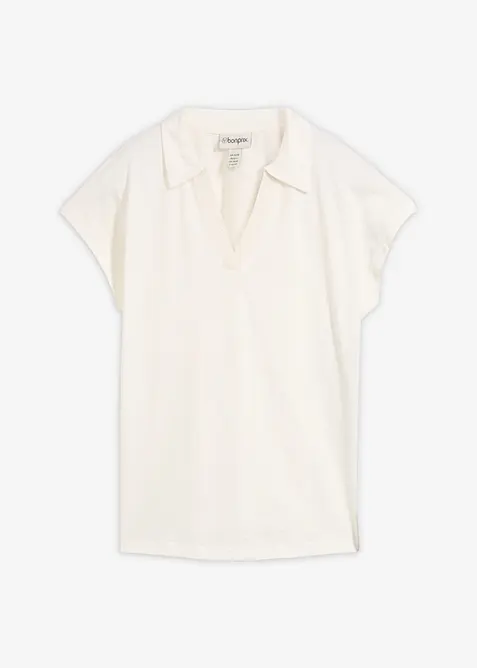 Topp i 100% &oslash;kologisk bomull med krage, bonprix