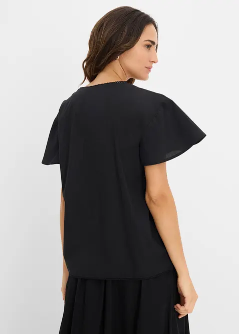 Bluse med broderi, bonprix