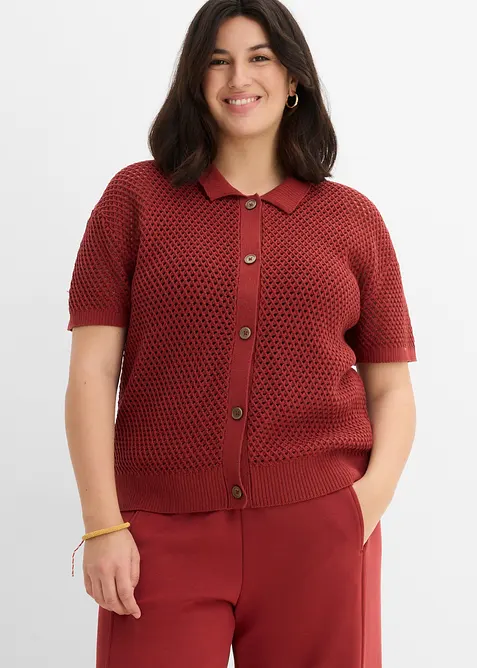 Cardigan med hullm&oslash;nster, bonprix