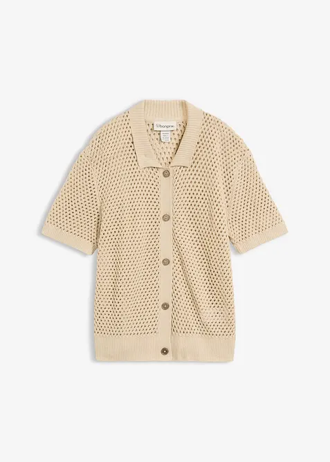 Cardigan med hullm&oslash;nster, bonprix