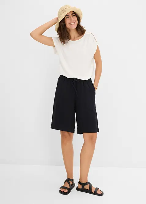 Pull on-bermudashorts i viskoseblanding, bonprix