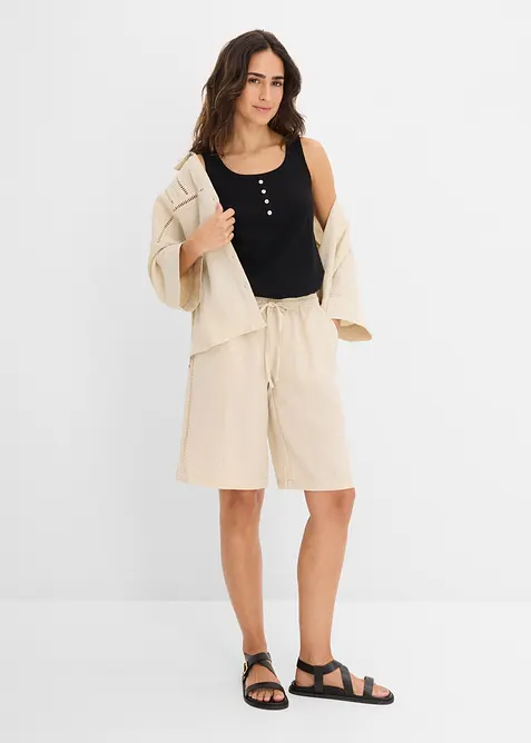 Pull on-bermudashorts i viskoseblanding, bonprix