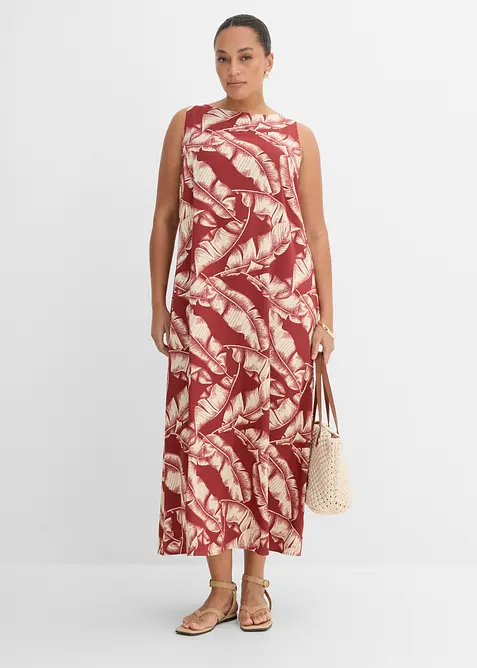 Vid kjole av viskosemiks med allover print, bonprix