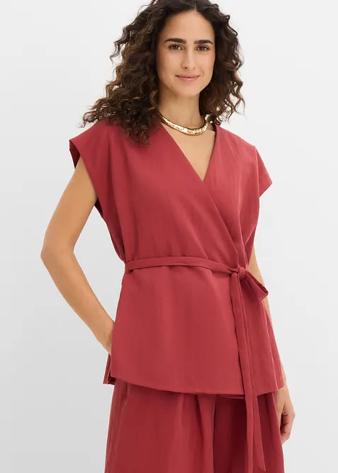 Vest i viskoseblanding med knytebelte, bonprix