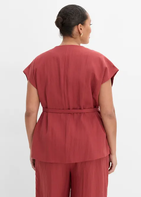 Vest i viskoseblanding med knytebelte, bonprix