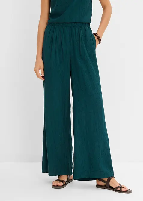 Bukse i pliss&eacute; look av viskosemiks, bonprix