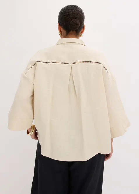 Skjorte i viskoseblanding, bonprix