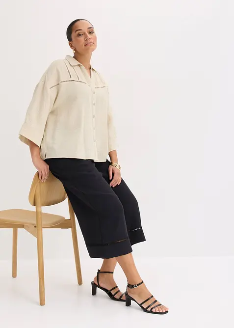 Skjorte i viskoseblanding, bonprix