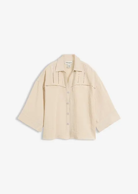 Skjorte i viskoseblanding, bonprix