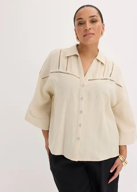 Skjorte i viskoseblanding, bonprix