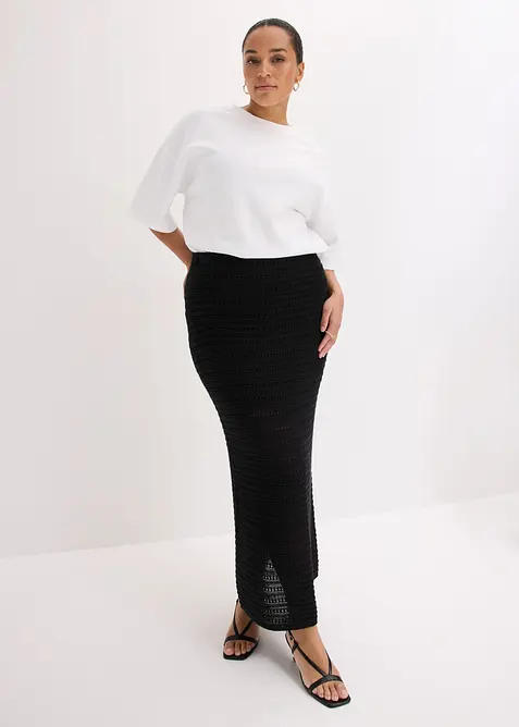 Maxiskj&oslash;rt med heklet blonde, bonprix